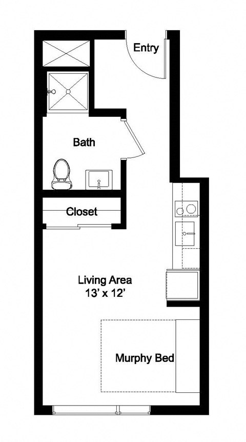 Studio 1 bath at Analog PDX Apartments, Portland